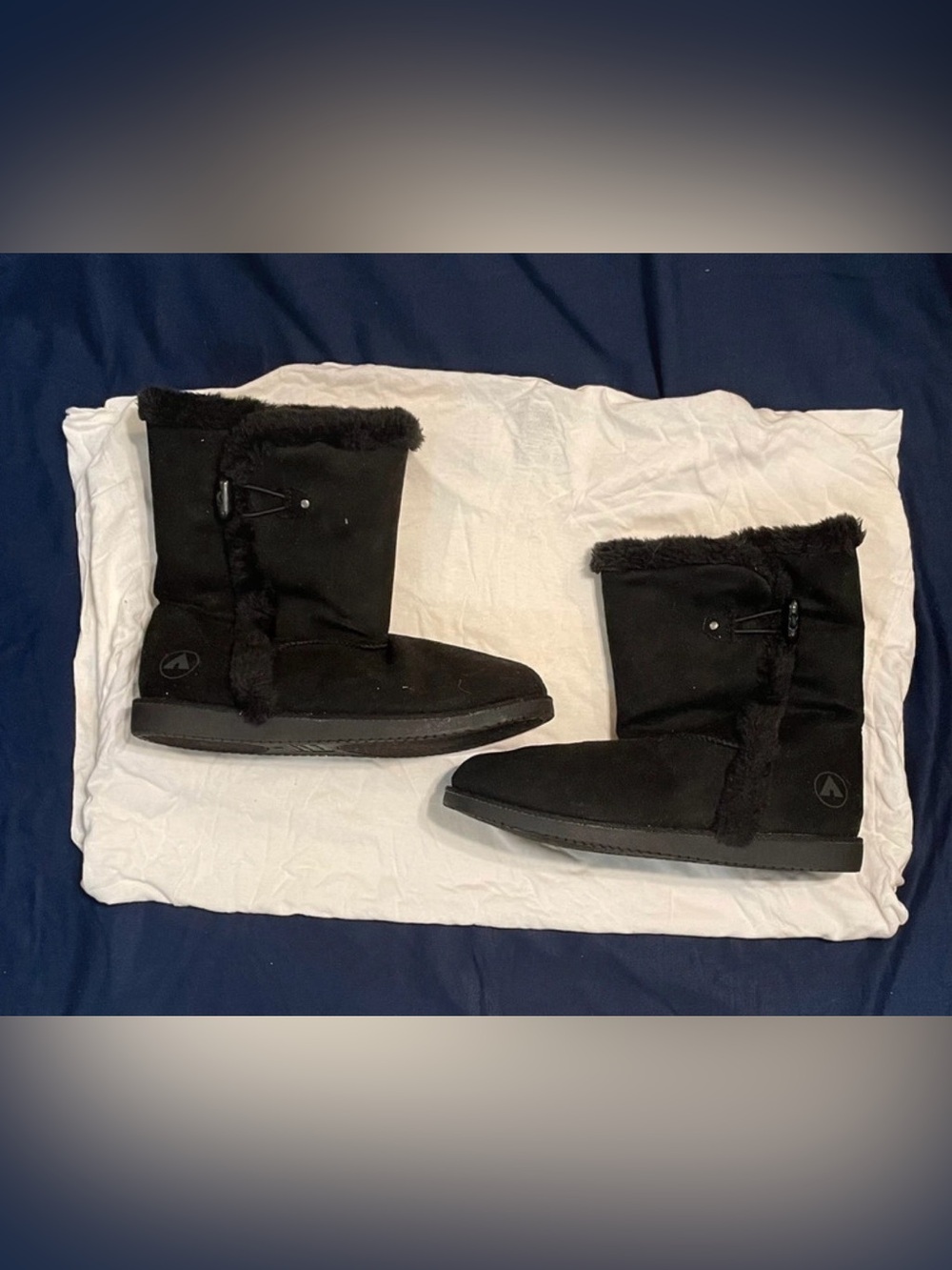Airwalk Black Faux-Fur Trim Toggle Winter Boots